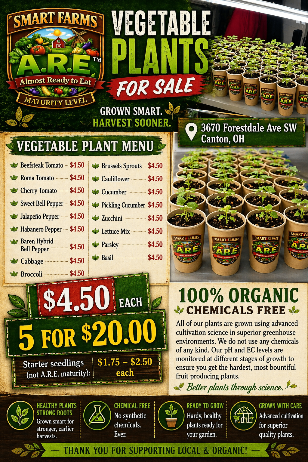 Smart Farms Vegetable Plants For Sale flyer